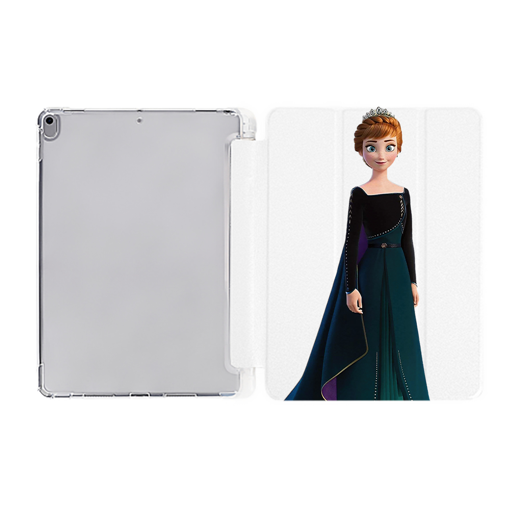 （画像用） アナと雪の女王 アンナ エルサ Frozen Anna Elsa IPad ケース ペン収納付き 三つ折りスタンド PUレザー×シリコン 対応機種9.5/10.5/10.9インチ
